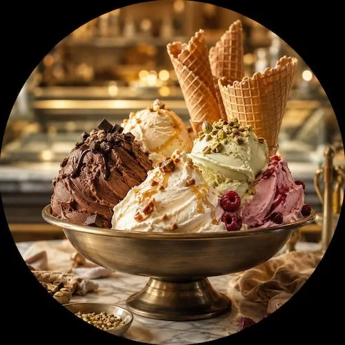Gelato artigianale in vetrina