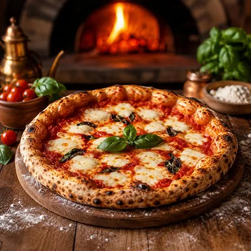 Pizza italiana appena sfornata